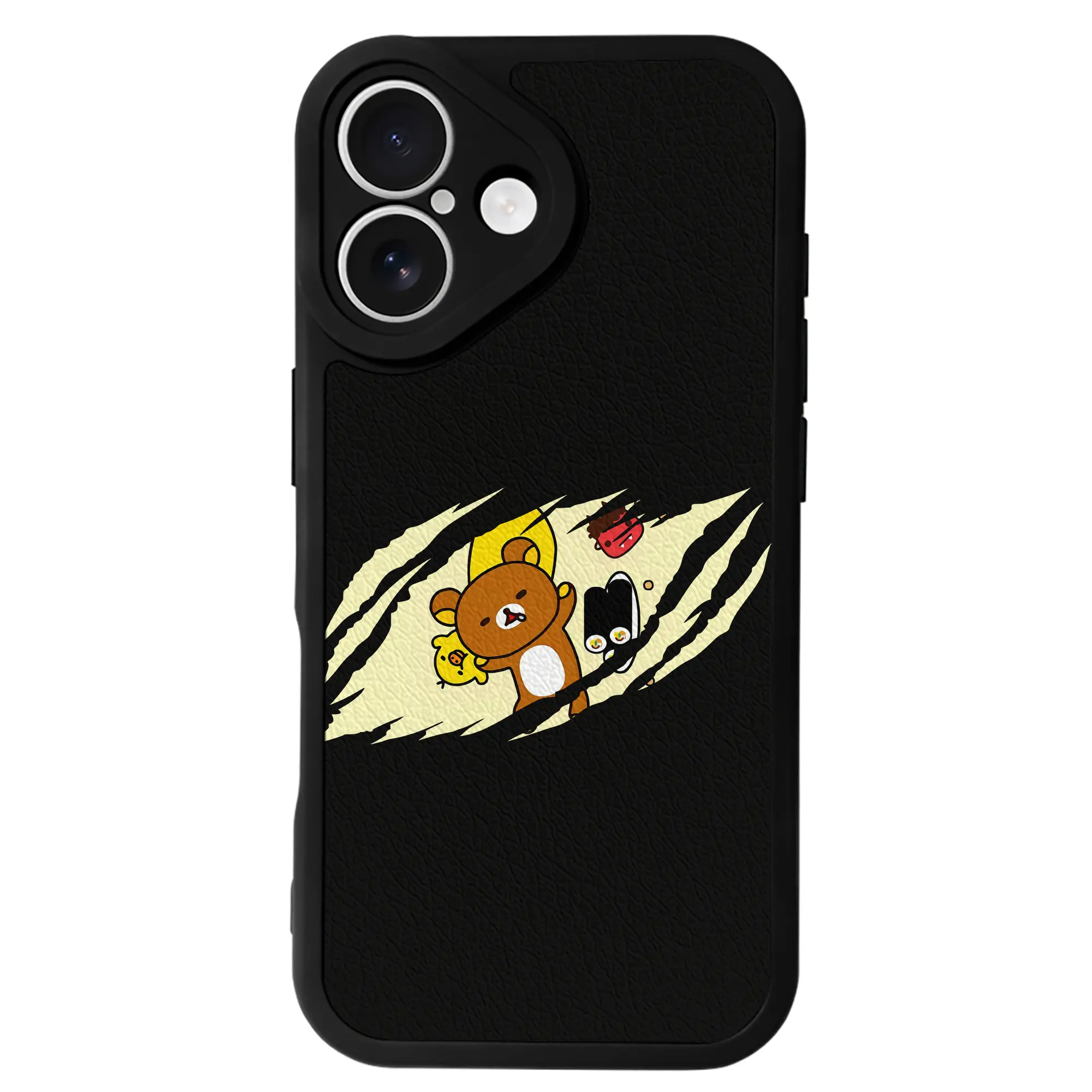 リラックマ (Rilakkuma) グッズ リラックマ (Rilakkuma) - IPhone 16シリーズ対応 ・ シリコンスマホケース ・ レザー調 ・ 高精度フィット ・ 耐衝撃 ・ ワイヤレス充電対応 ・ 精密カット